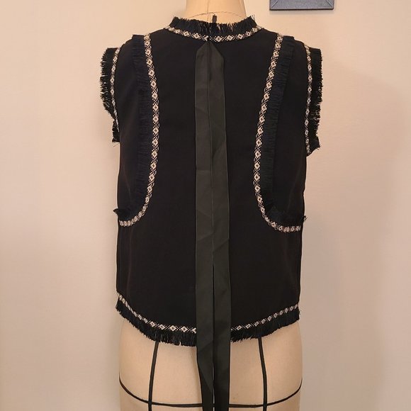 Black Dressy Button Down Womans Size M - Picture 3 of 5